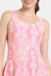 Zelocity Elastane Blended Slip-On Swimdress with Removable Pads - Peach Pink — thumbnail 5